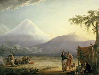 Friedrich Georg Weitsch retrató en 1810 a los dos exploradores europeos a los pies del Chimbonazo