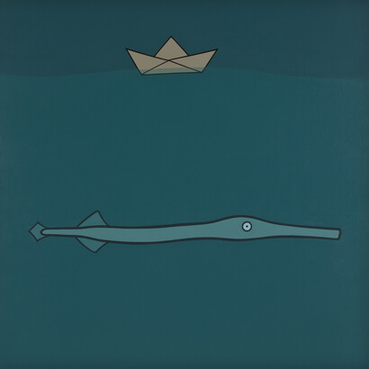 Caccia Massimo, Senza titolo, smalto su tavola, 75 x 75 cm, 2011 