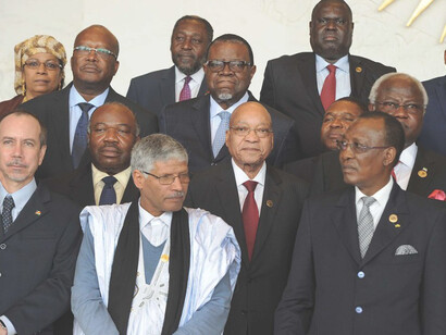 President Jacob Zuma poses with other Heads of State during the family portrait at the 26th Ordinary Session of the African Union Summit in Addis Ababa, Ethiopia, 2016