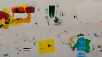 Drop Cloth Painting, Acrylic on Raw Canvas,  2008, 170x432 cm, détail