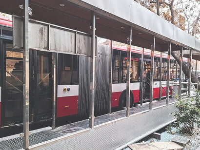 Public property damaged during unrest in Tehran, Iran