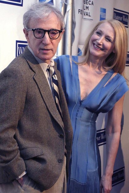 Woody Allen e Patricia Clarkson alla prima del film "Basta che funzioni", Tribeca Film Festival 2009, New York, Stati Uniti