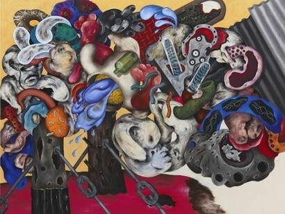 Not yet titled, 2013, Acrylic and charcoal on canvas, 188.5 x 249.5 cm, Copyright VW (VeneKlasen/Werner), Berlin