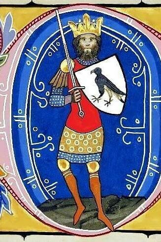 Attila l'Unno con lo scudo Turul nella cronaca ungherese, 1300