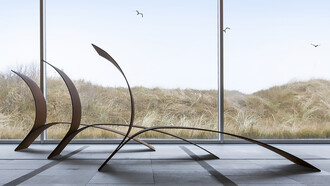 Sculptural wooden chairs, The Hague,  Netherlands