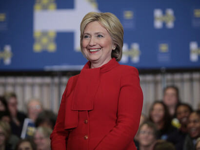 Hillary Clinton auf einer Wahlveranstaltung in Des Moines, Iowa, am 24. Januar 2016