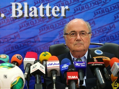 FIFA President Sepp Blatter in a press conference in a press conference in Tehran