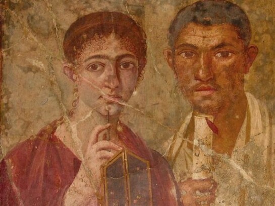 Portrait of baker Terentius Neo and his wife. Pompeii, AD 55–79. © DeAgostini/SuperStock.