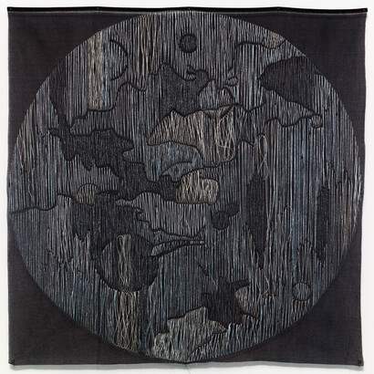 Jessica Rankin, Termagant (La fille de Theia), 2014, Embroidery on organdy, 42 x 42 inches. Courtesy of the artist.
