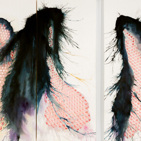 Sherin Guirguis, Untitled (Bennu), 2023. Mixed media on hand-cut paper, 72 x 90 in. Courtesy of Luis De Jesus Gallery