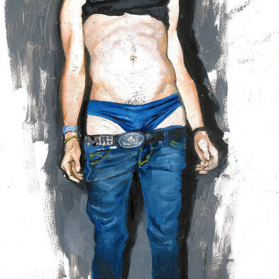 Kirsten Valentine, "Belt Buckle, oil on panel, 2020, 6" x 6", courtesy Zg Gallery, Chicago