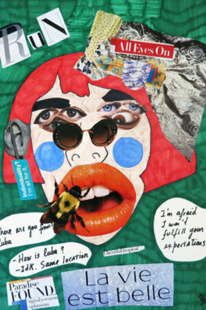 Yali Romazaga, Self-Portraits: Drawing my way out of a corner, 2017, drawing, collage