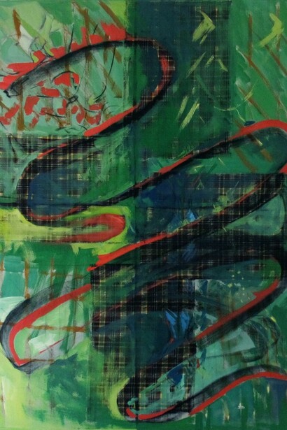 Joan Dubique, Creator, 2013, 110 x 148 cm, mixed media on canvas, © Joan Dubique