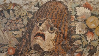 Dettaglio di Mosaico rinvenuto nella casa del Fauno, Pompei, conservato nel Museo Archeologico Nazionale di Napoli, Napoli, Italia