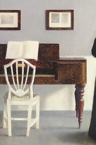 Vilhelm Hammershøi, Interior with the artist's wife seen from behind