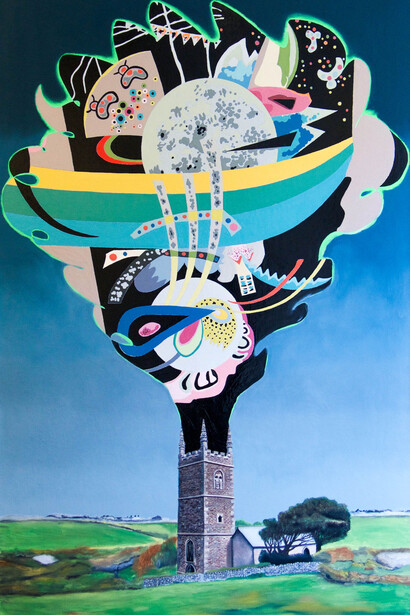 Amir Chasson, Untitled, 2015, oil and household gloss on linen, 200 x 130 cm