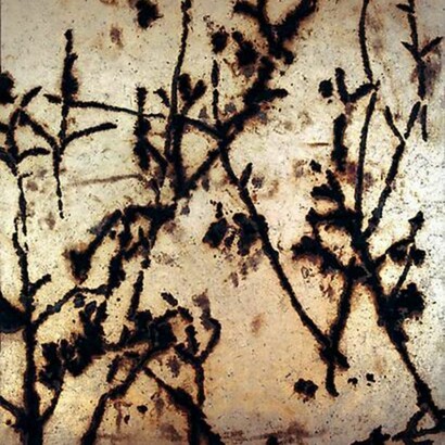Dove Bradshaw, Detail of Contingency [Poplar], 2011, Silver, liver of sulfur, varnish, gesso on linen, 79.75 x 65 inches