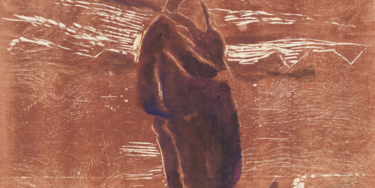 Edvard Munch, The Kiss in the Field, 1943, color woodcut touched with oil paint, National Gallery of Art, Washington, Gift of Ruth Cole Kainen, 2007.75.1