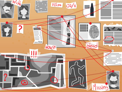 Ce tableau d’indices tissés comme un flagrant délit imaginaire détourne l’attention de l’instant vécu : l’obsession de trouver un auteur annule la perception du fait brut