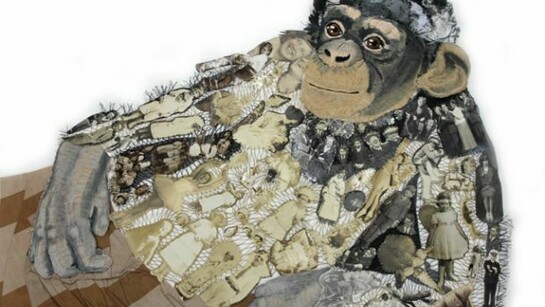 Karen Nicol, Douglas, 2013, Fagotted Photographs in a Painted, Carved Wooden Frame, 82 x 67 x 4 cm