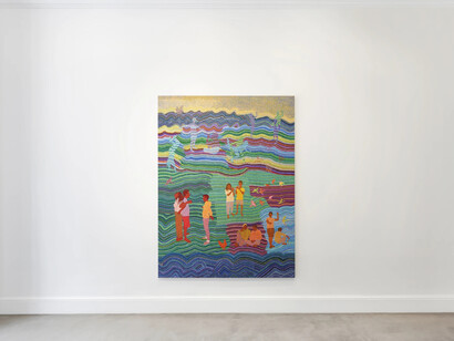 Slimen Elkamel, Ligne(s) de vie, exhibition view. Courtesy of Mariane Ibrahim Gallery