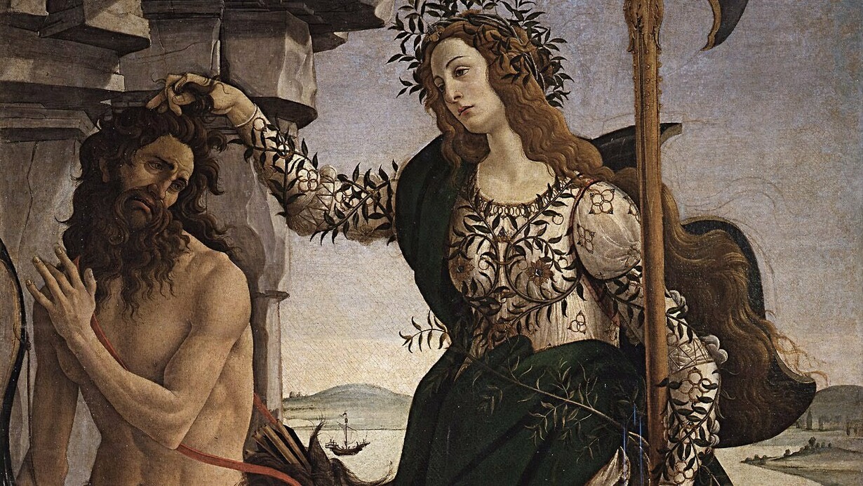 Sandro Botticelli, Pallade e il Centauro, Uffizi, Firenze, particolare