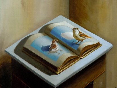 Maurizio Laurenti, Parto surrealista - olio su tela - cm 50x 60 - a.2015