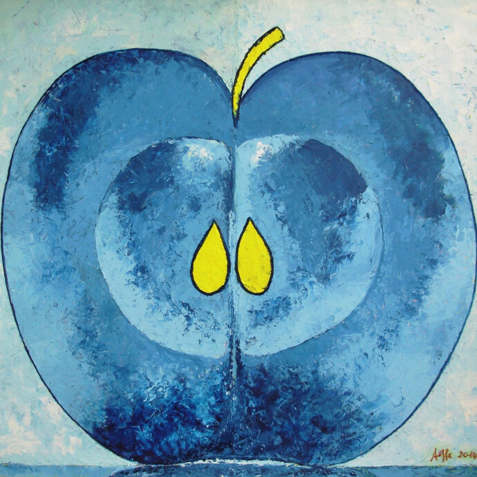 Anna Francesca Gutris, Mela, olio misto ad encausto steso a spatola, 90 x 82 cm, 2014