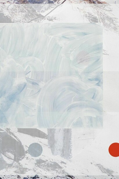 Kevin Appel, Lady Blue, 2014, Acrylic, oil, and UV cured ink on canvas over panel, 84 x 72 inches, 213.4 x 182.9 cm, Signed and dated on verso: "Kevin Appel 2014"