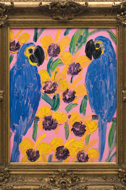 Hunt Slonem, Hyacinths and Cattleyas (detail). Courtesy of Bonner David Gallery