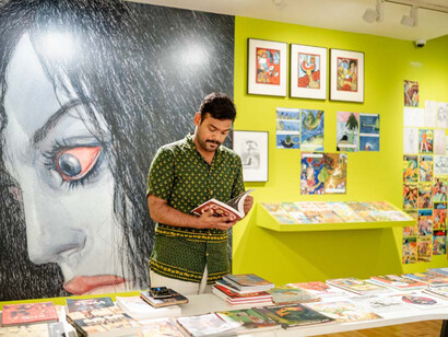 Please touch gently (zines, comics, ephemera), exhibition view. Courtesy of Kiran Nadar Museum of Art