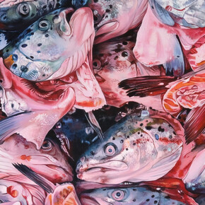 Sherrie Wolf, Fish heads (detail), 2025. Courtesy of Russo Lee Gallery 