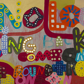 Samuel Jablon, Nowhere Bus, 2014, acrylic and glass tile on wood, 48x60. Courtesy of the artist and Freight+Volume