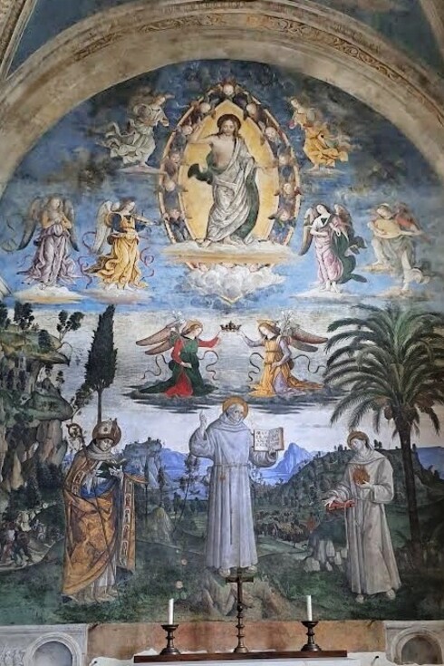 Roma, Italia, Basilica di Santa Maria in Aracoeli, Pinturicchio, "San Bernardino tra i Santi Ludovico di Tolosa e Antonio da Padova", Cappella di San Bernardino, ph. Roberto Luciani