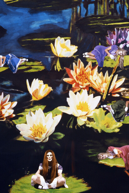 Marnie Weber The Lily Pond, 2008 collage on archival pigment print mounted on Sintra 104 x 129 cm (40 15/16 x 50 25/32 in) MW08PH2 Courtesy: Marnie Weber, Praz-Delavallade Paris/Los Angeles