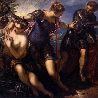 Jacopo Tintoretto, Minerva scaccia Marte alla presenza della Pace e della Concordia, 1577-78. Palazzo Ducale, Venezia, Italia
