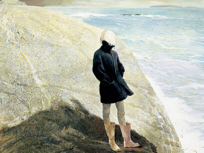 Andrew Wyeth (American, 1917-2009), On the Edge, 2001, Tempera on panel, Bank of America Collection, © 2017 Andrew Wyeth / Artists Rights Society (ARS), New York