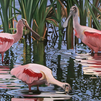 The Ways of Water Birds by Debbie Stevens. Courtesy of William Reaves | Sarah Foltz Fine Art 