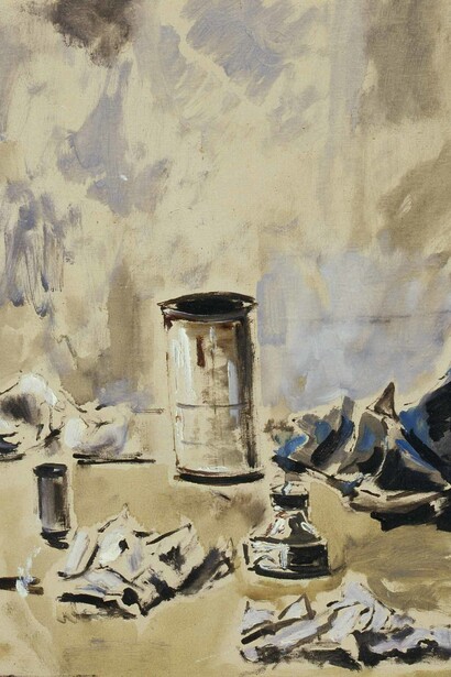 Filippo De Pisis  (Ferrara 1896-Milano 1956) Natura morta con ragnatele, 1951 olio su tela. Firenze, Galleria d'arte moderna di Palazzo Pitti