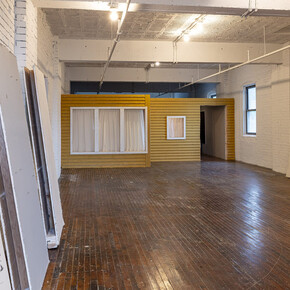 Amanda Ross-Ho, Untitled second floor (One big dark room), exhibition view. Courtesy of Mattress Factory