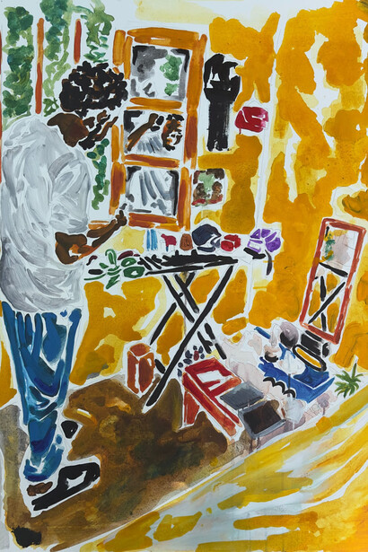 Salomon Moneyang, Le bg, 2025. Courtesy of Rele Gallery