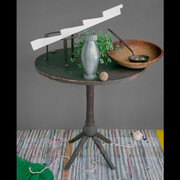 David Halliday, Still Life with Thermos, Window Stay & Wooden Bowl, 2023, archival pigment print, 46.75x37 inches. Courtesy of the artist and Carrie Haddad Gallery