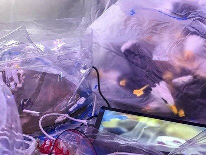 Kerem Ozan Bayraktar, Spirits on the ground, exhibition view. Courtesy of Sanatorium