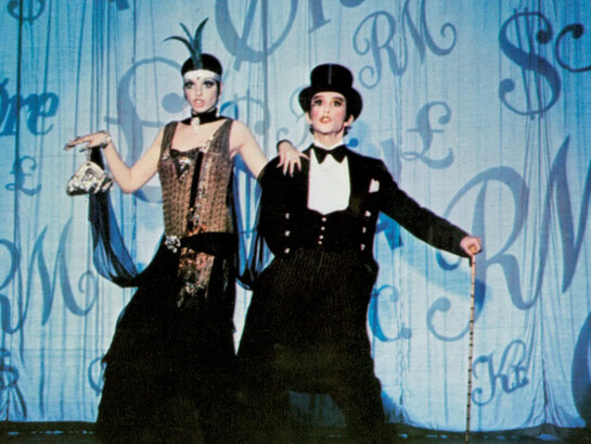 Liza Minnelli (Sally Bowles) and Joel Grey (Master of Ceremonies) in the movie Cabaret (1972) © 1971 Allied Artists Picture Corporation