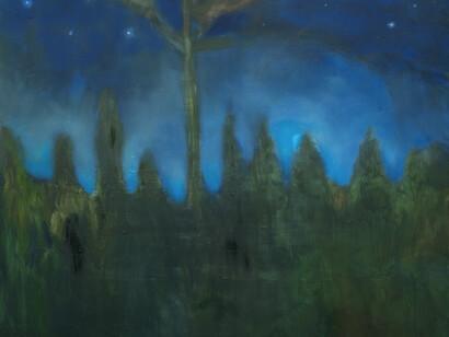 Suzy Murphy, A blue light, oil on canvas, 120 cm x 150 cm