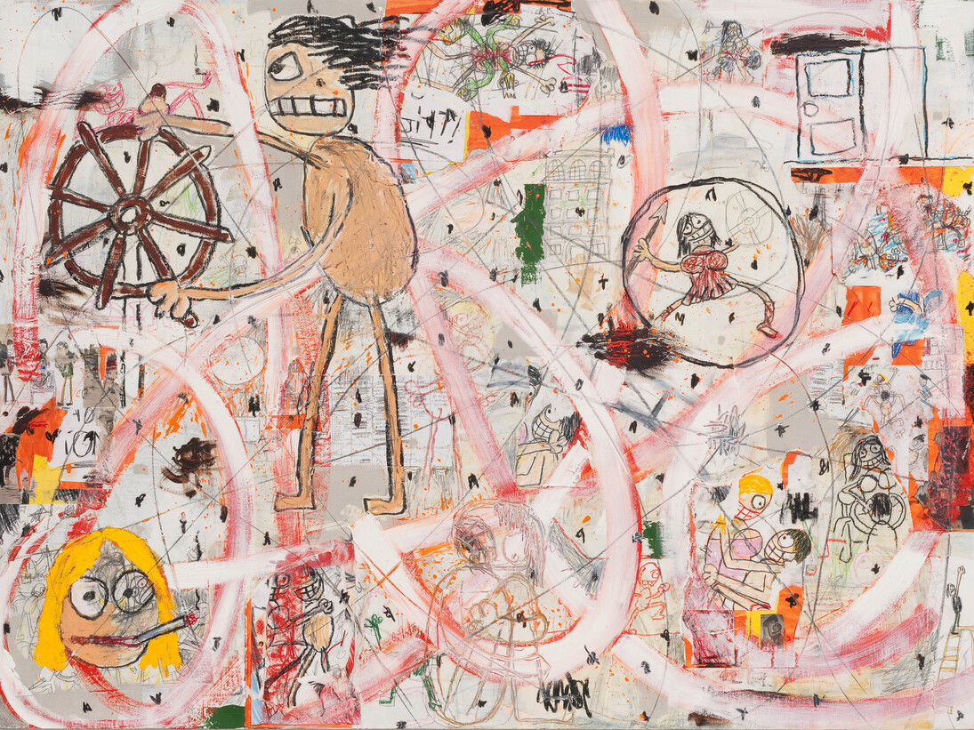 Jay Stuckey, “Pallas Athena”, 44” by 60”, Oil, collage on panel, 2013. Copyright: Jay Stuckey. Courtesy: Anna Zorina Gallery, New York City