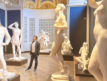 Remy Blumenfeld in the Carlsberg museum, Denmark