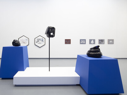 Josué Mejía, You’ll hardly realize you’re watching cartoons, exhibition view. Courtesy of Proyectos Monclova