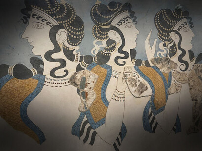 Ladies in Blue, Museo Archeologico di Heraklion, Creta, Grecia