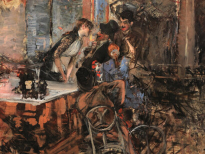 Giovanni Boldini, "Il bar delle Folies Bergère", 1885 ca, Collezione privata. Courtesy Enrico Gallerie d’arte